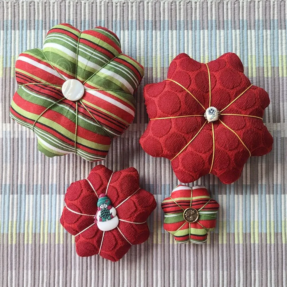 Handmade Holiday Mini Bloom Pillows - Miniature Holiday Charm Decor